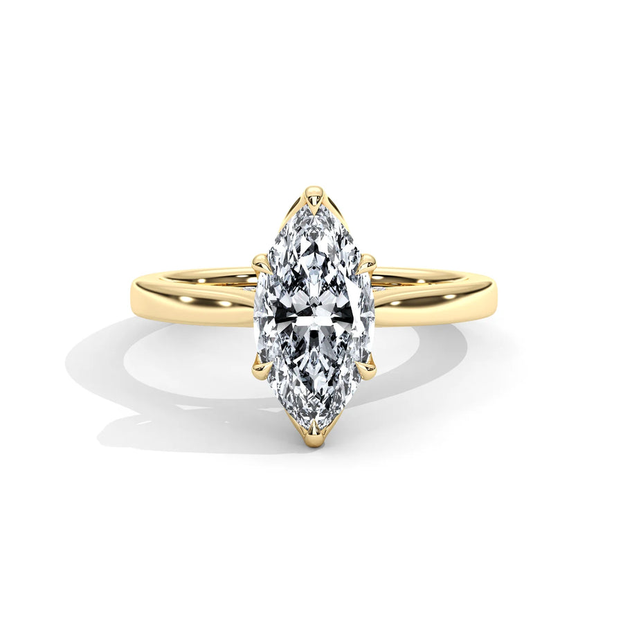 Hera's Empowered Lotus marquise diamond engagement ring
