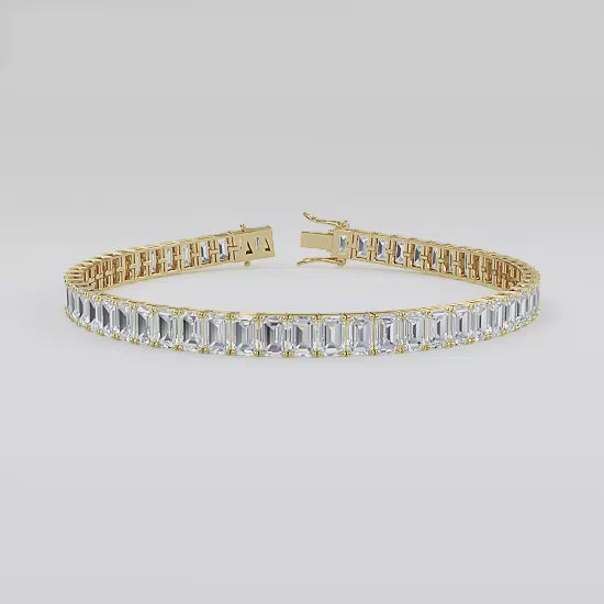 Astrapí Royale | 12ct Emerald Cut Lab-Grown Diamond Tennis Bracelet