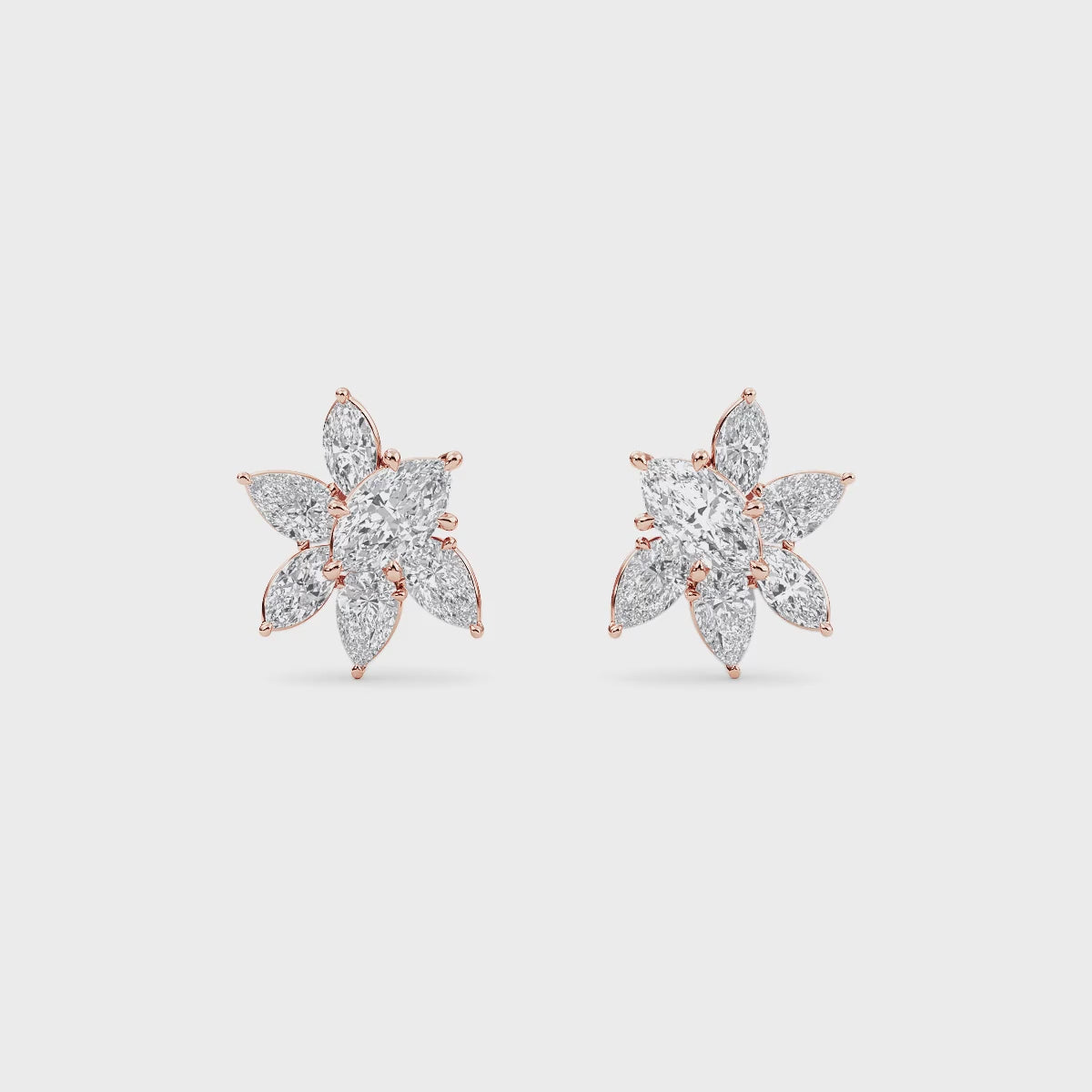 Daphne Lab Grown Diamond Cluster Stud Earrings