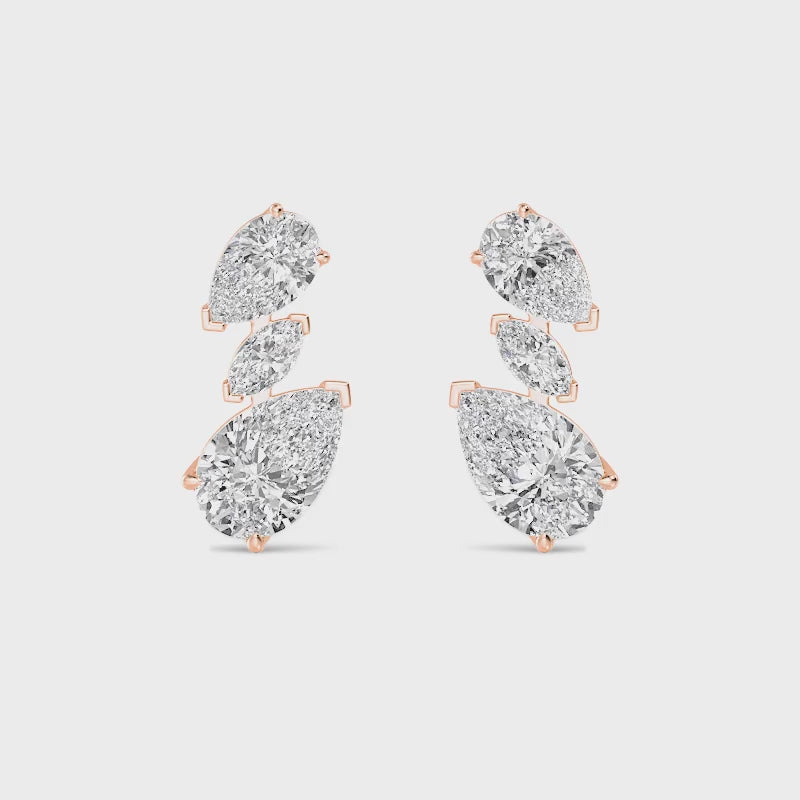 Selene | 5.25 Lab-Grown Diamond Pear Drop Earrings