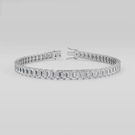 Astrapí Royale | 12ct Emerald Cut Lab-Grown Diamond Tennis Bracelet