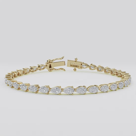 Aphrodite | 7ct Pear Lab Grown Diamond Tennis Bracelet