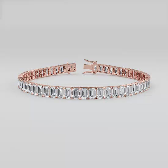 Astrapí Royale | 12ct Emerald Cut Lab-Grown Diamond Tennis Bracelet