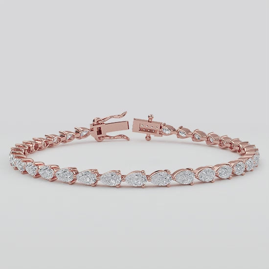 Aphrodite | 7ct Pear Lab Grown Diamond Tennis Bracelet
