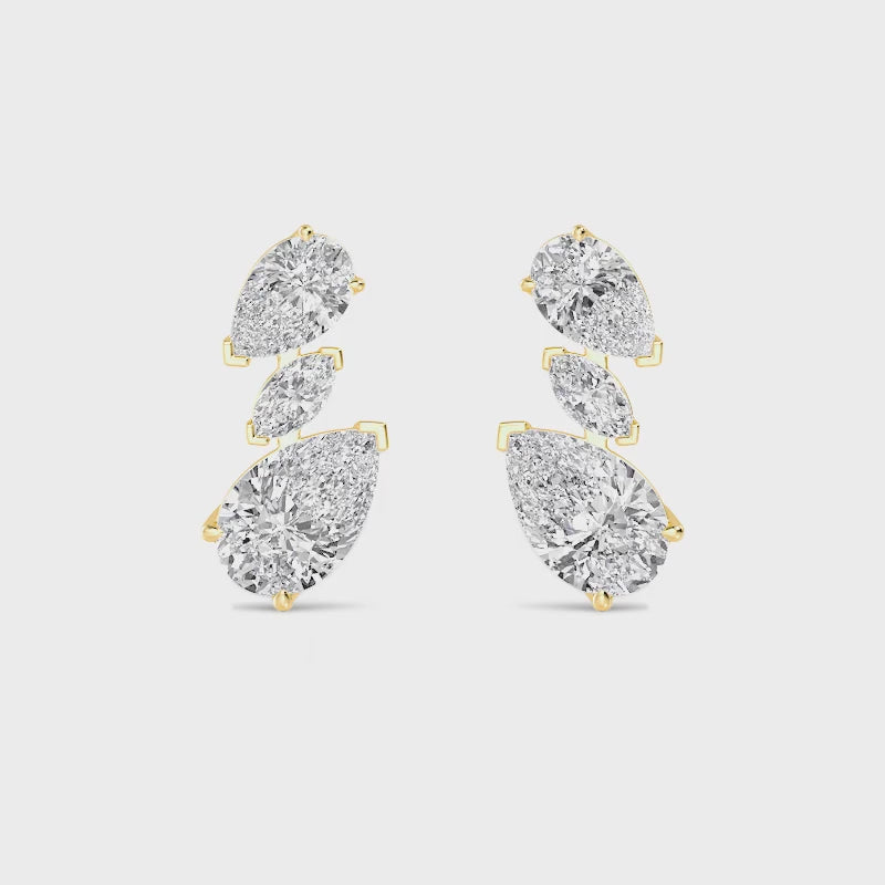 Selene | 5.25 Lab-Grown Diamond Pear Drop Earrings