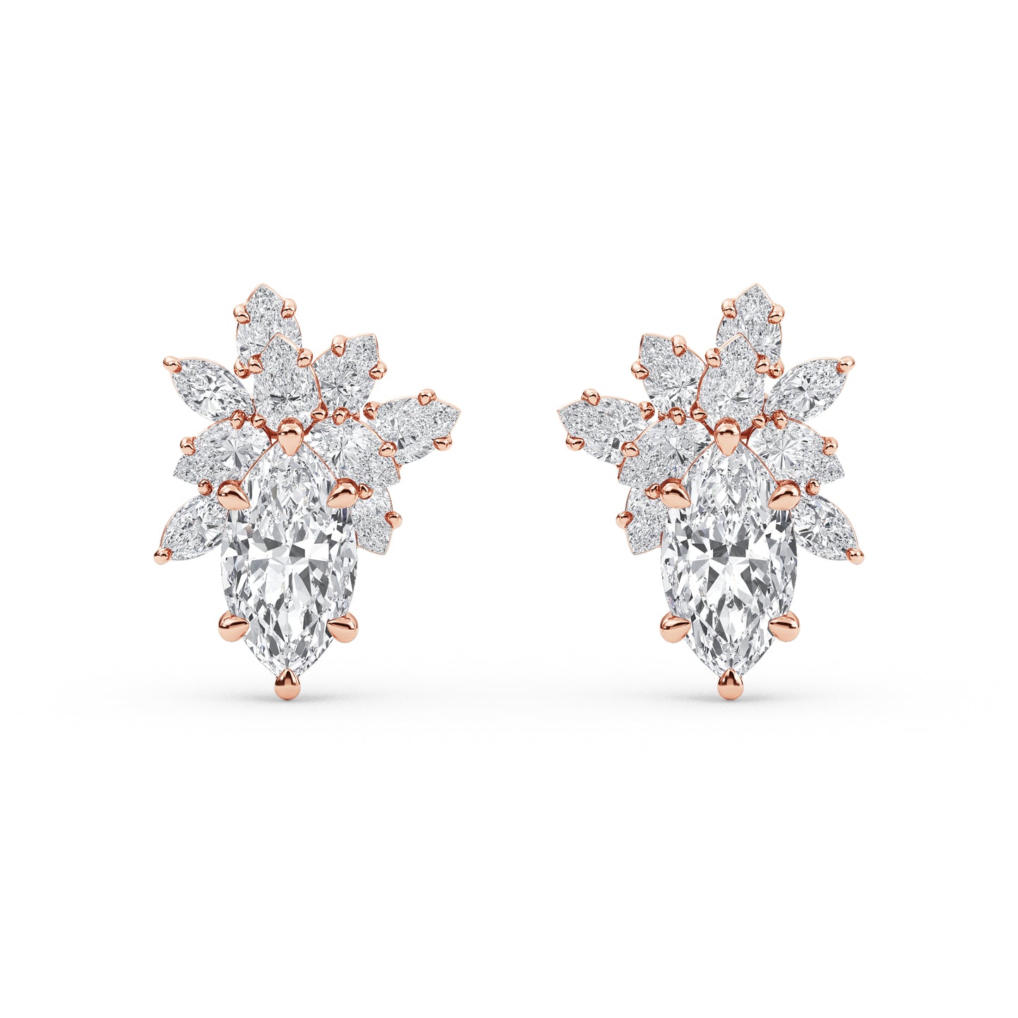 Iris Lab Grown Diamond Cluster Stud Earrings