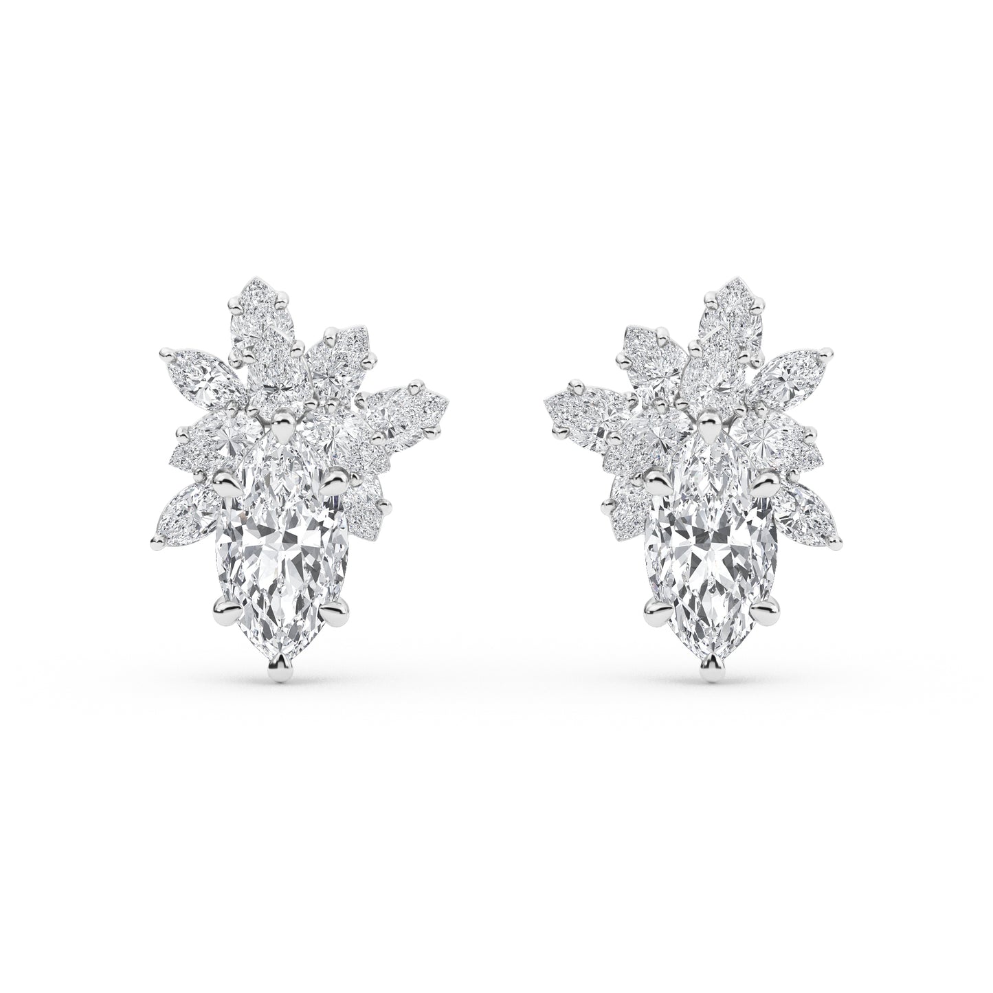 Iris Lab Grown Diamond Cluster Stud Earrings