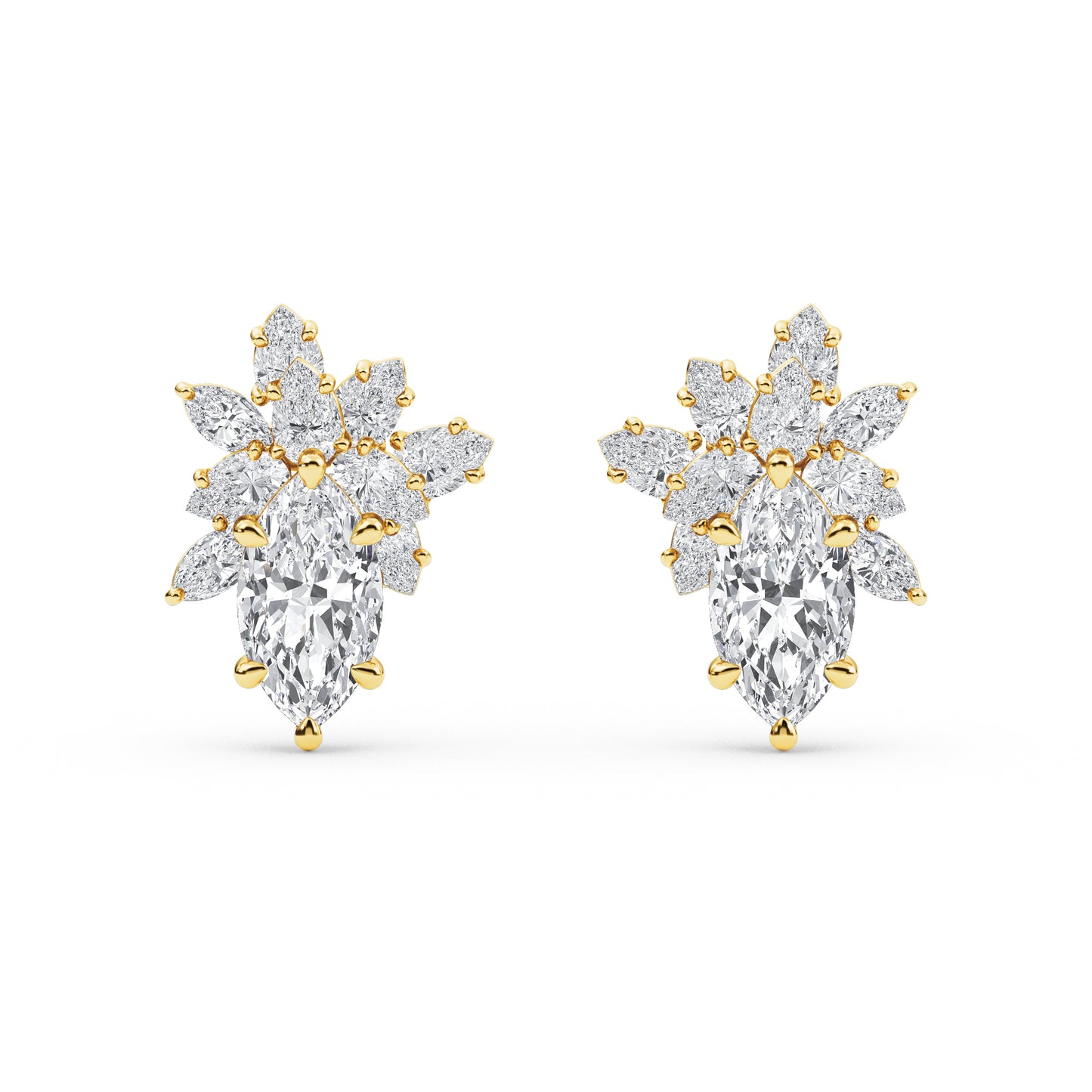 Iris Lab Grown Diamond Cluster Stud Earrings