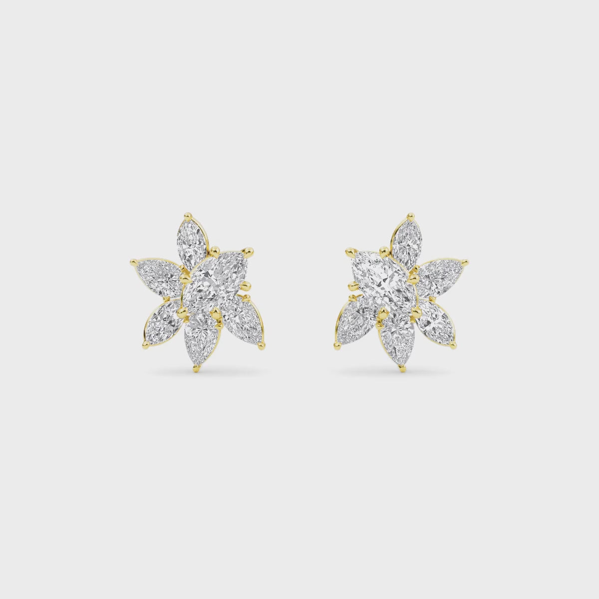 Daphne Lab Grown Diamond Cluster Stud Earrings