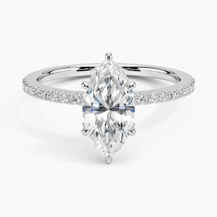 Aphrodite's Bloom marquise diamond engagement ring